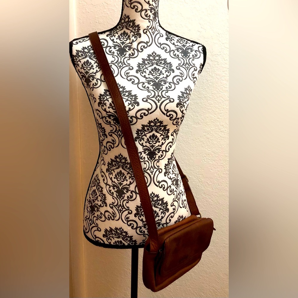 Duluth Trading Co. Brown Leather Crossbody Bag - Picture 2 of 15